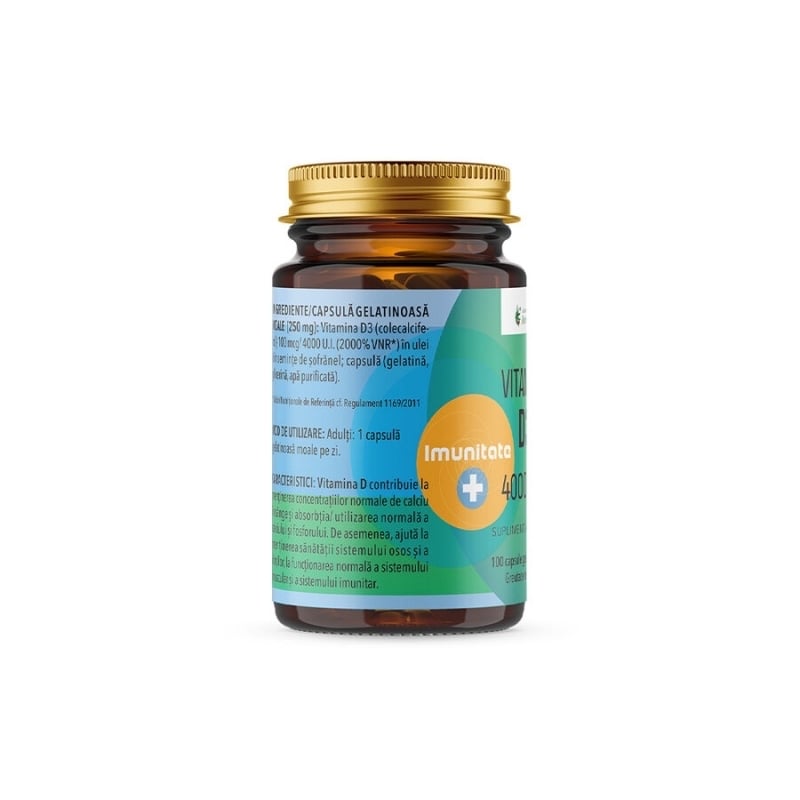Vitamina D3 4000 UI, 100 capsule moi, Remedia