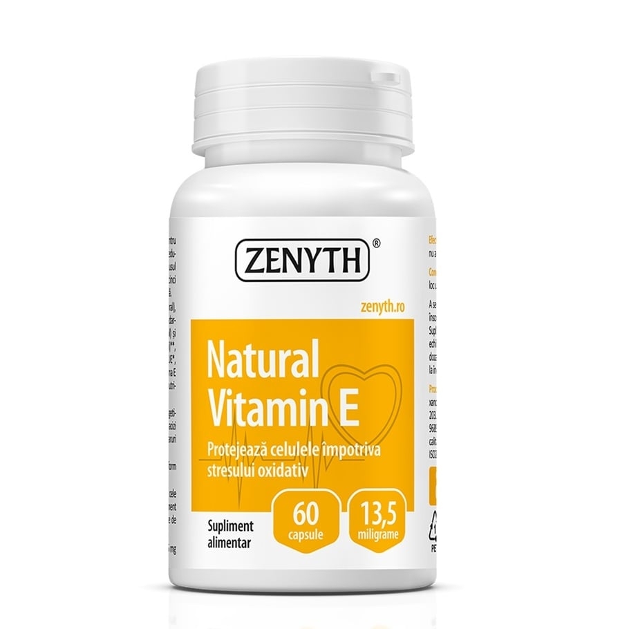 Natural Vitamina E 13.5 mg, 60 capsule, Zenyth Natural Vitamina E 13.5 mg, 60 capsule, Zenyth