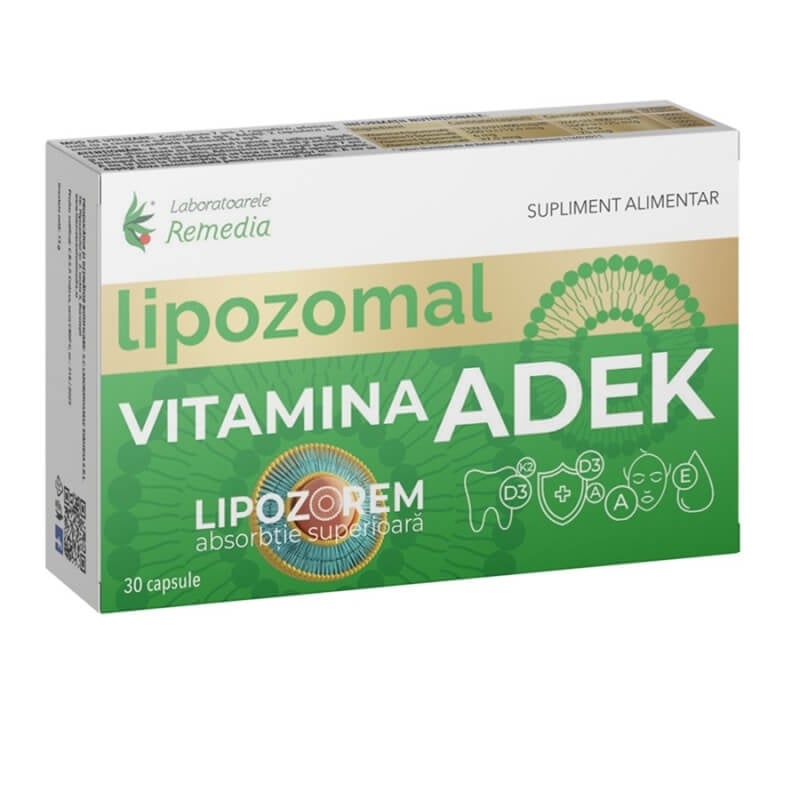 Vitamine lipozomale ADEK, 30 capsule, Remedia Vitamine lipozomale ADEK, 30 capsule, Remedia