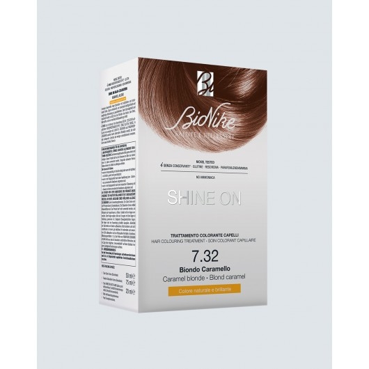 Vopsea pentru par Nr. 7.32 Caramel Blonde Shine On, BioNike Vopsea pentru par Nr. 7.32 Caramel Blonde Shine On, BioNike