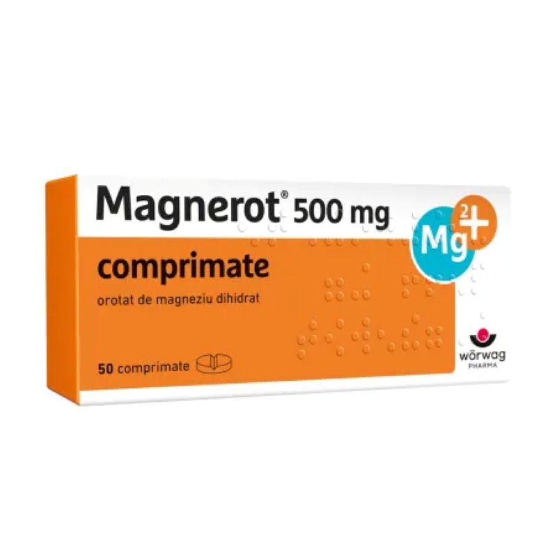 Magnerot, 500 mg, 50 comprimate, Worwag Pharma Magnerot, 500 mg, 50 comprimate, Worwag Pharma