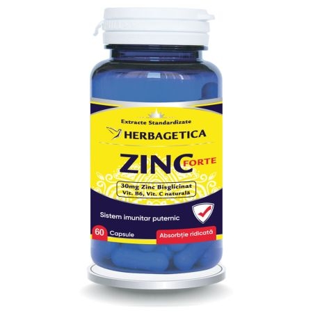 Zinc Forte, 60 capsule, Herbagetica Zinc Forte, 60 capsule, Herbagetica
