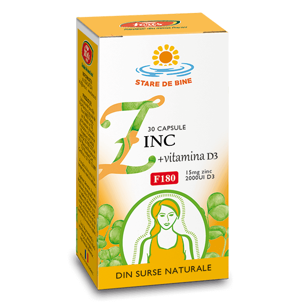 Zinc 15mg + Vitamina D3 2000UI F180 30 cps, Fares Zinc 15mg + Vitamina D3 2000UI F180 30 cps, Fares